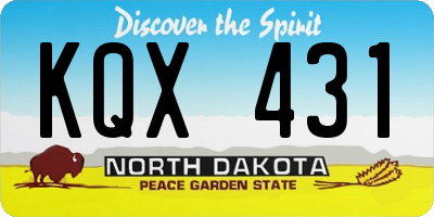 ND license plate KQX431