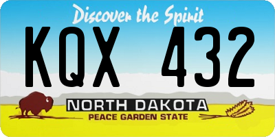 ND license plate KQX432