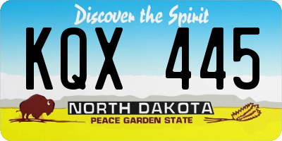 ND license plate KQX445