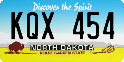 ND license plate KQX454