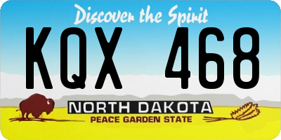 ND license plate KQX468