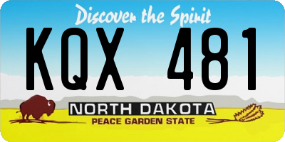 ND license plate KQX481