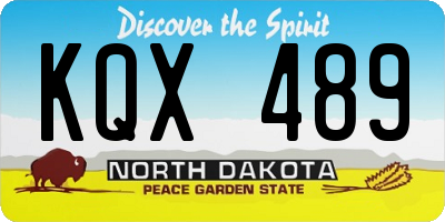 ND license plate KQX489