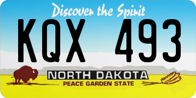 ND license plate KQX493
