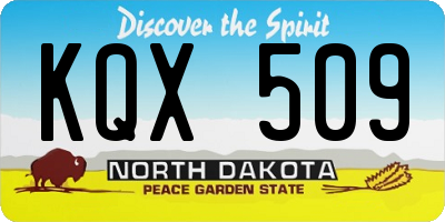 ND license plate KQX509