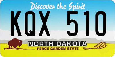 ND license plate KQX510