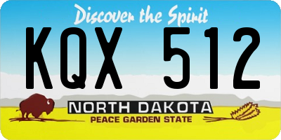 ND license plate KQX512