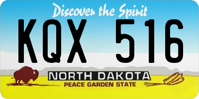 ND license plate KQX516