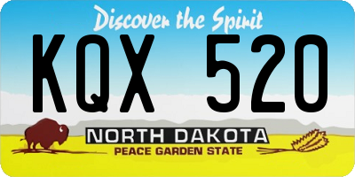 ND license plate KQX520