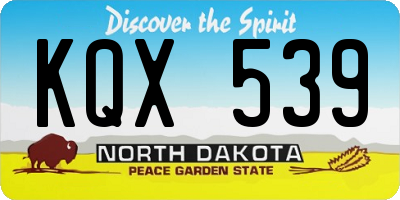 ND license plate KQX539