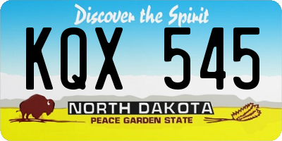 ND license plate KQX545