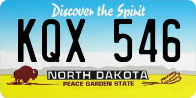 ND license plate KQX546