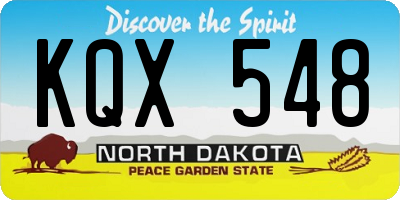 ND license plate KQX548
