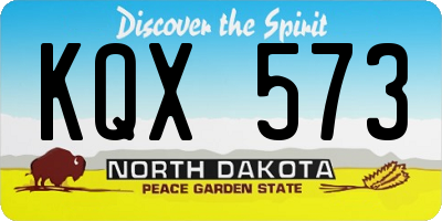 ND license plate KQX573