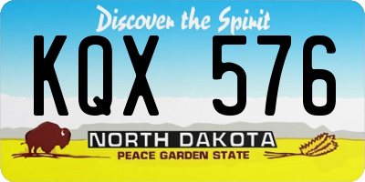 ND license plate KQX576