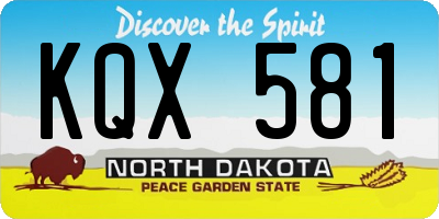 ND license plate KQX581