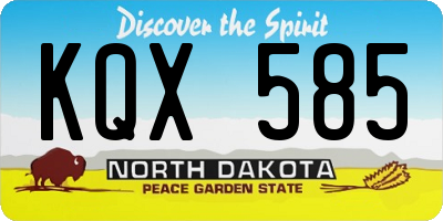 ND license plate KQX585
