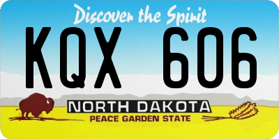 ND license plate KQX606