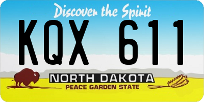 ND license plate KQX611