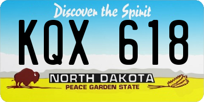 ND license plate KQX618