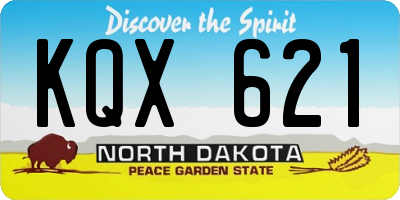 ND license plate KQX621