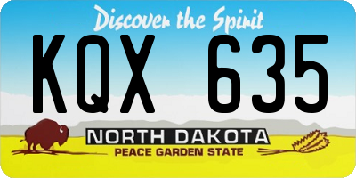 ND license plate KQX635