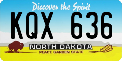 ND license plate KQX636