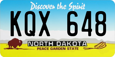 ND license plate KQX648