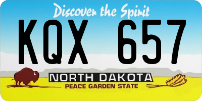 ND license plate KQX657
