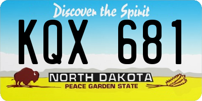 ND license plate KQX681