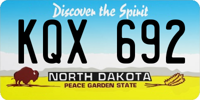 ND license plate KQX692