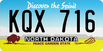 ND license plate KQX716