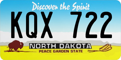 ND license plate KQX722