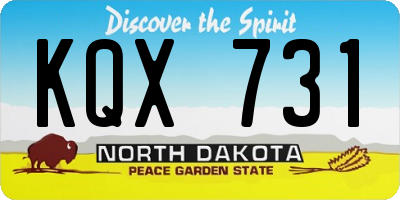 ND license plate KQX731