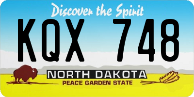 ND license plate KQX748