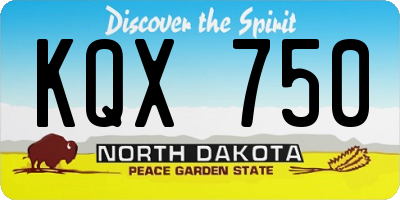 ND license plate KQX750
