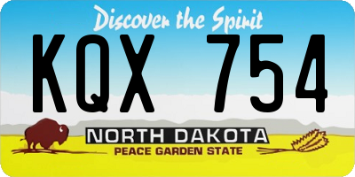ND license plate KQX754