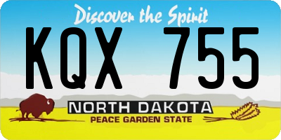 ND license plate KQX755
