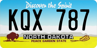 ND license plate KQX787