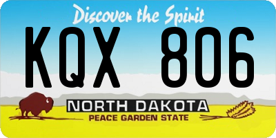 ND license plate KQX806