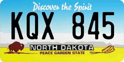 ND license plate KQX845