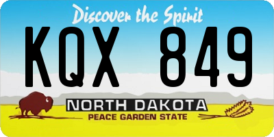 ND license plate KQX849