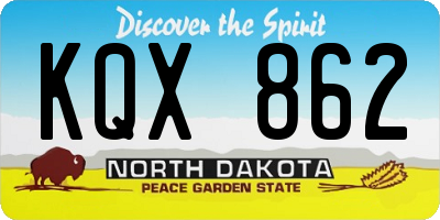 ND license plate KQX862