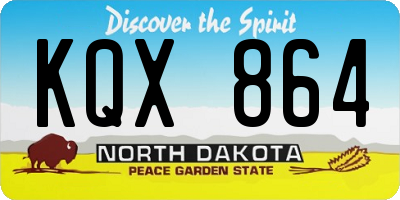 ND license plate KQX864