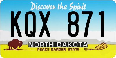 ND license plate KQX871