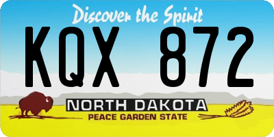 ND license plate KQX872