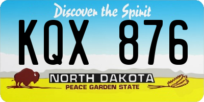 ND license plate KQX876