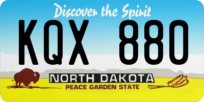 ND license plate KQX880
