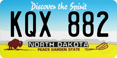 ND license plate KQX882