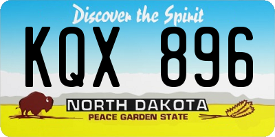 ND license plate KQX896